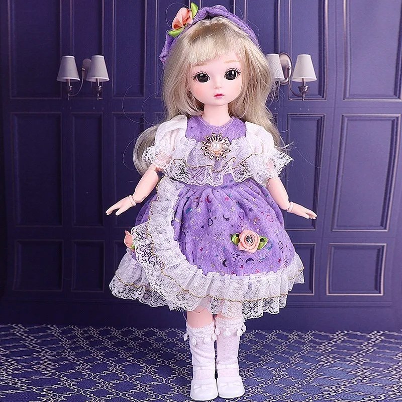 30cm doll, DIY Princess Dress-Up Toy, 3D Simulated Eye Makeup, Movable Joints, Clothing and Wrist Suit, Birthday Gift