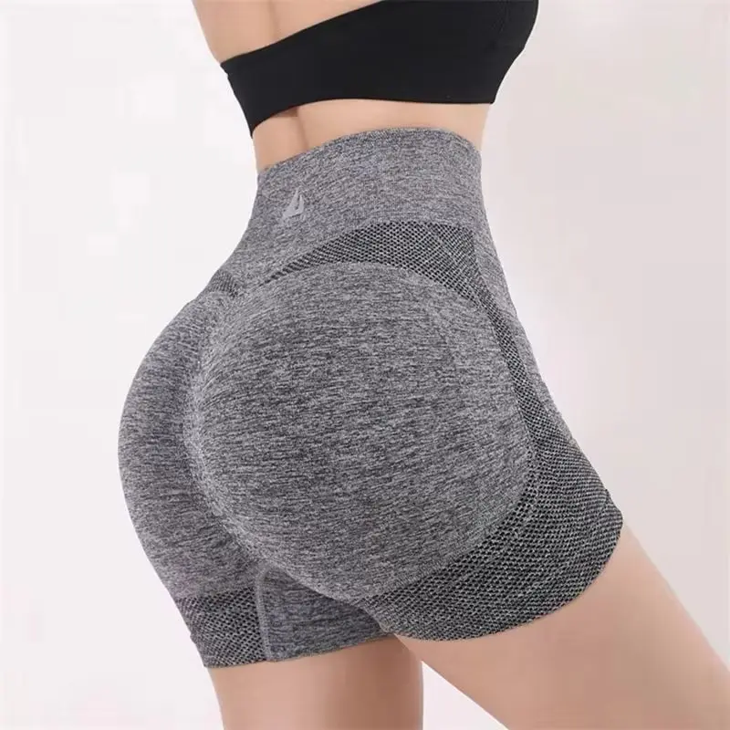 Yoga Shorts Fashion Hot Honey Buttocks Sports High Waist Abdomen Stretch Tight-fitting Anti-glare Quick-drying Fitness