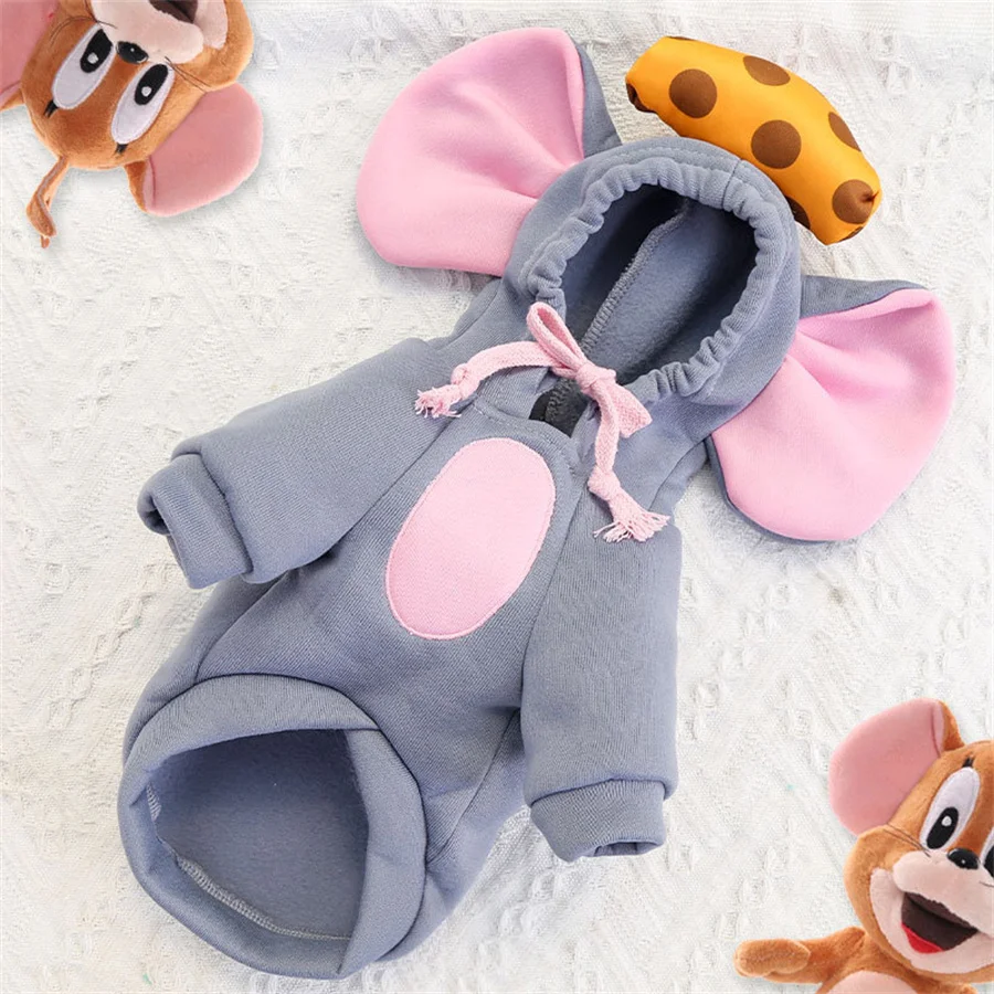 الحيوانات الأليفة تأثيري حلي الماوس رشاقته مضحك كلب ملابس الشتاء الدافئة الكلب الملابس هوديس البلوز للكلاب المتوسطة الصغيرة و Cu #5