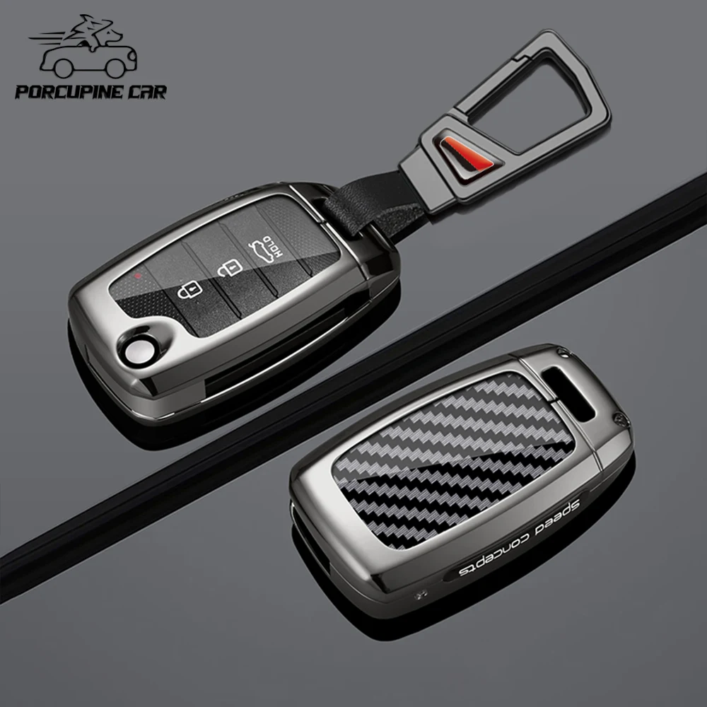 Housse de clé de voiture en alliage de zinc pour Kia Picanto Sportage GT RIO3 Cerato Soul K5 Ceed Optima Seltos Sorento Forte Stinger Telluride