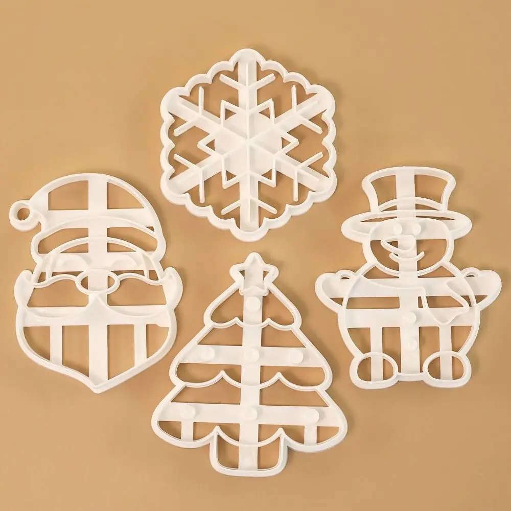 Cute Christmas Cookie Cutter Santa Claus Cartroon Cookie Embosser DIY Irregular Shape Baking Molds Kitchen Tools