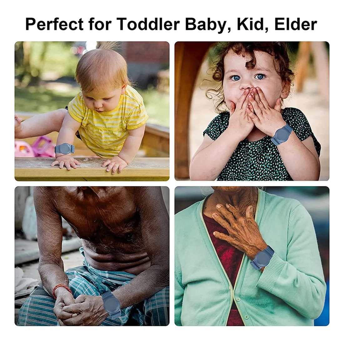 Braccialetto per bambini compatibile con Apple AirTag, custodia protettiva per Air Tag GPS Tracker Holder con bracciale in Nylon F