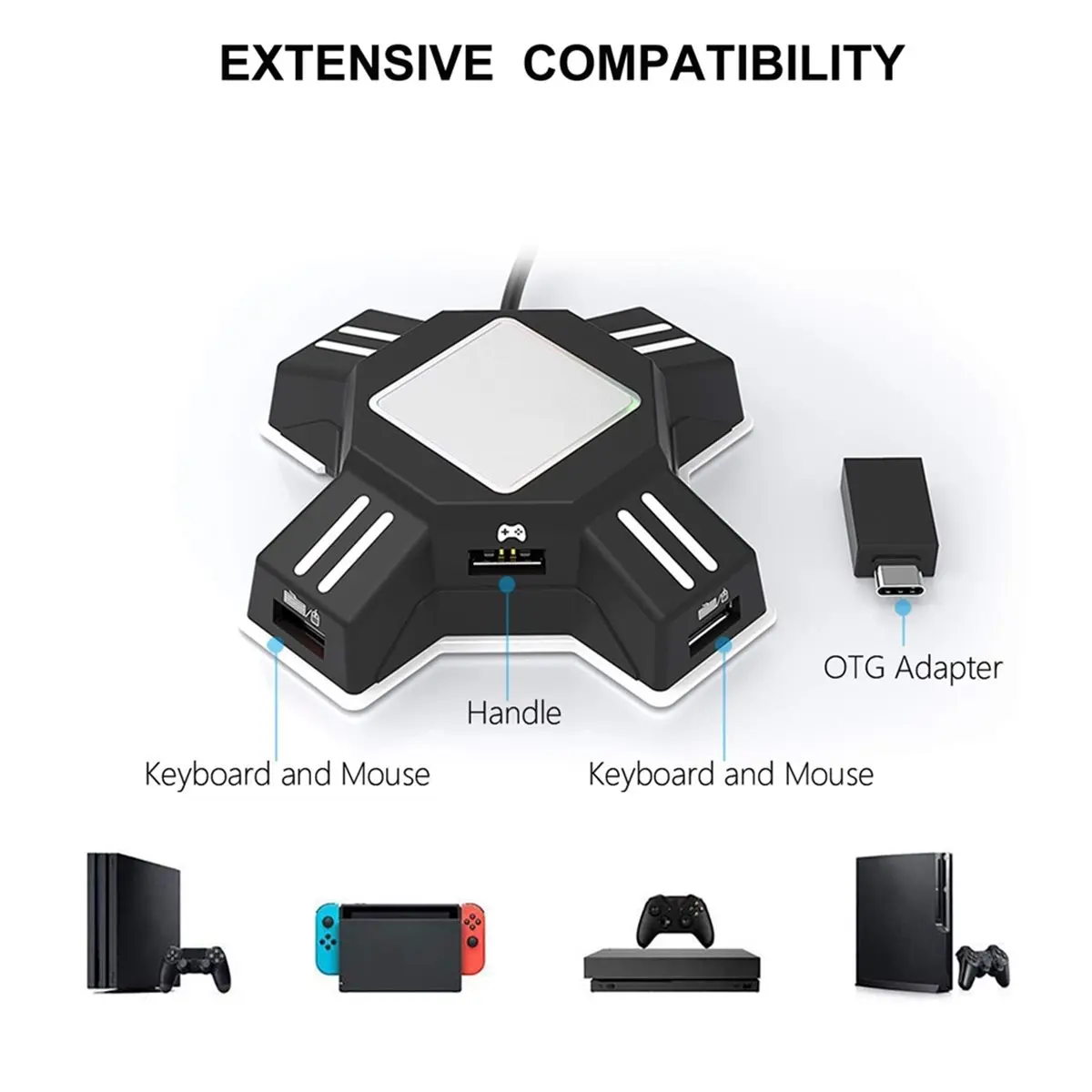 2026 New USB Adapter Game Controller for Switch , Keyboard Mouse Adapter for Console Gaming, with Wide Compatibility