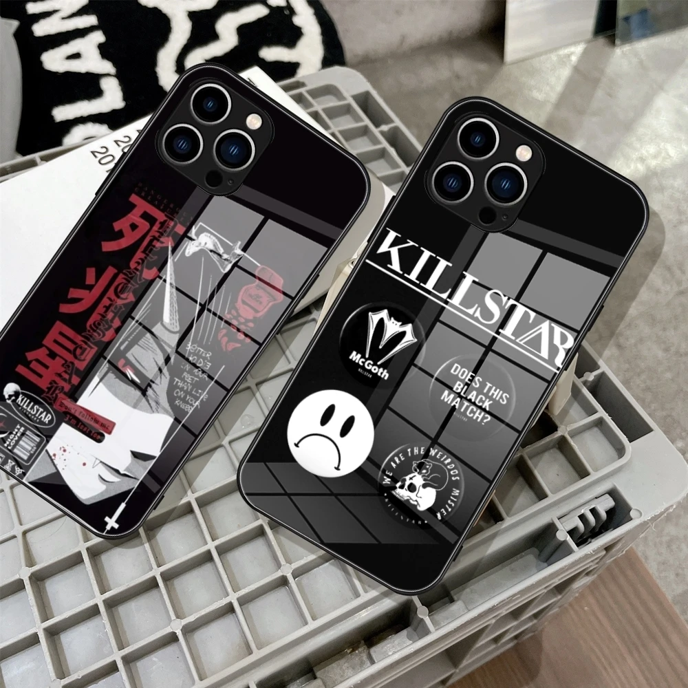 Gothic KILLSTAR  Phone Case Tempered Glass For IPhone 14 15 11 12 Pro 8 7 14 Plus 13 Pro MAX XR iphone 15 Covers