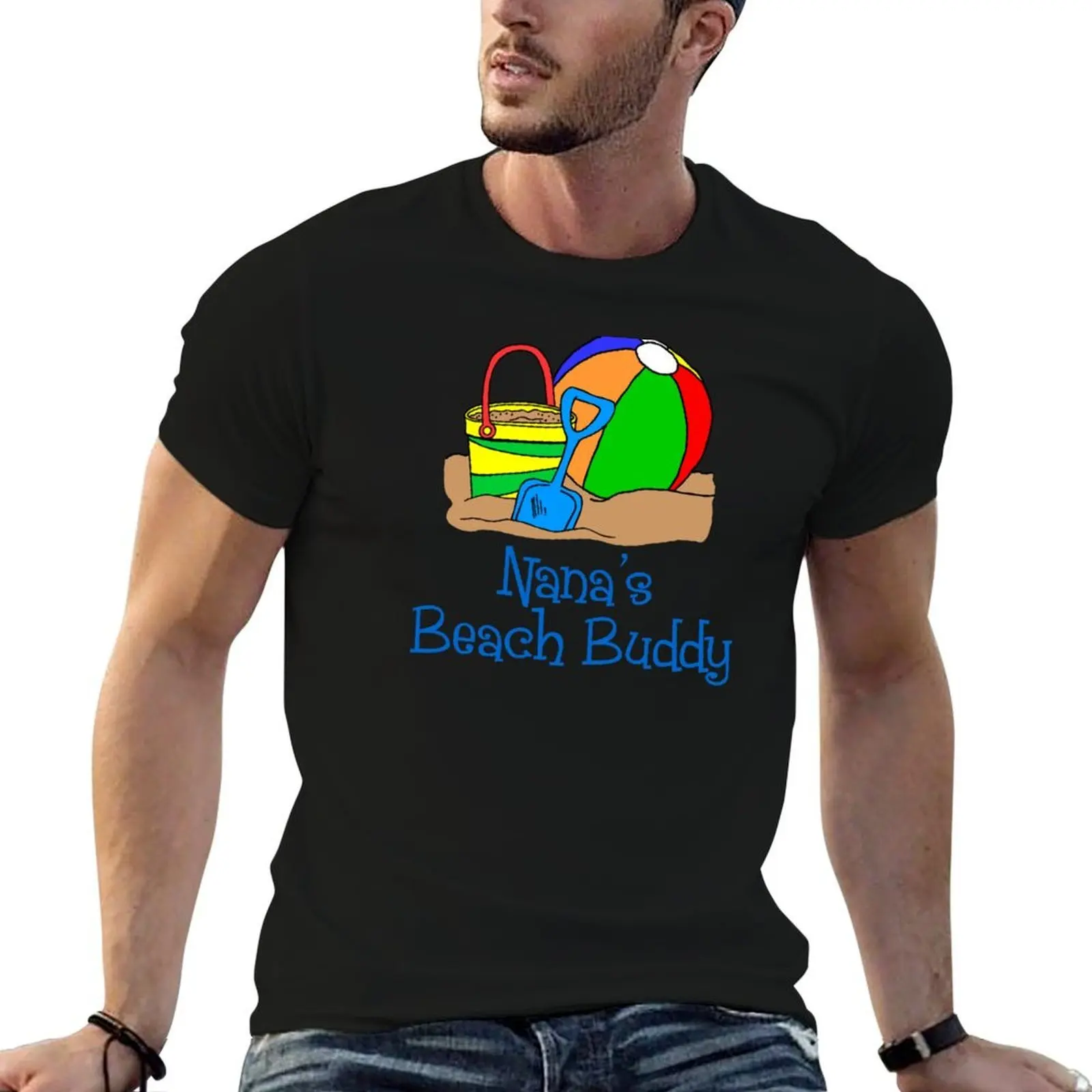 

Nana's Beach Buddy Colorful Cartoon Beach Ball T-Shirt man t shirts graphic man t shirt summer T-Shirt