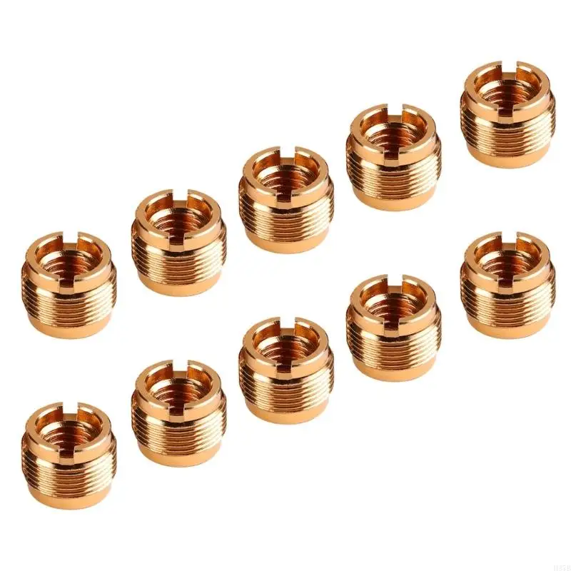 H37B 10pcs 5/8 ถึง 3/8 อะแดปเตอร์สกรูน็อตเกลียวสำหรับไมโครโฟนไมโครโฟนยืนตัวยึดคลิปไมโครโฟนปรับได้