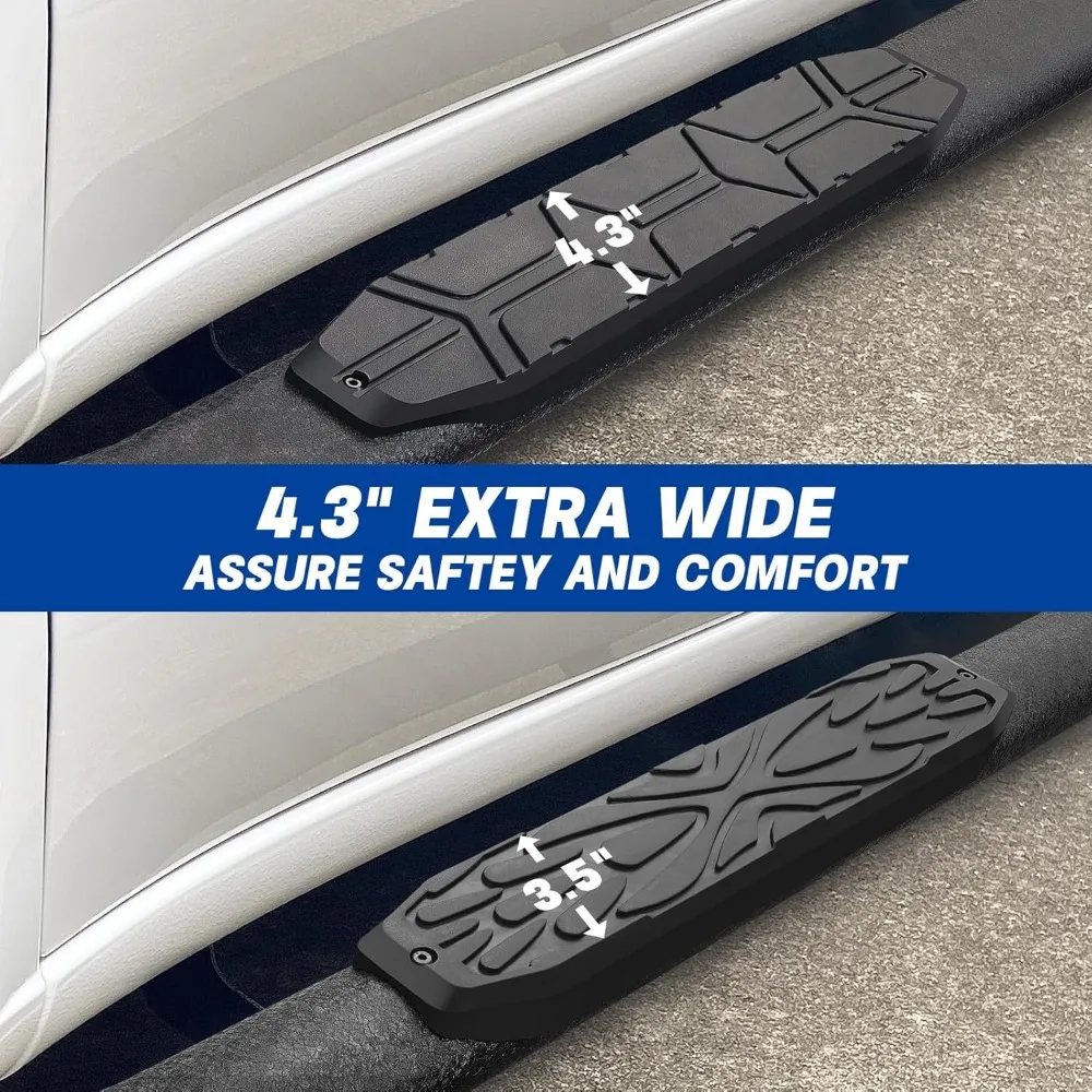 2025 2026 토요타 4Runner(사이드 스커트 없음) 호환 러닝 보드, 4.3인치 타원형 튜브 바 4Runner 스텝 바 및 카보