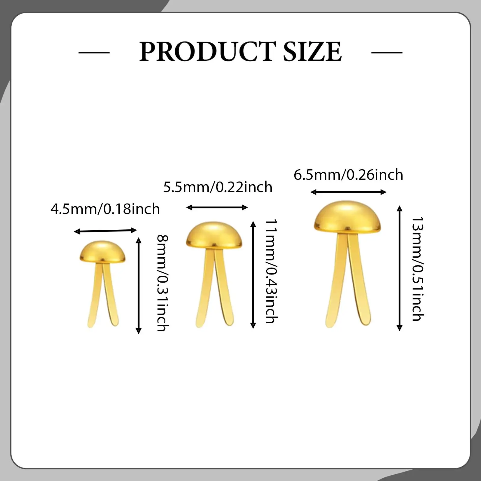 300 Pieces Paper Fastener Brads for Scrapbooking, Modern Art Accessories, Craft Pins, Push Pins, Split Pins for Card Making