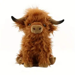 25cm Lifelike Fluffy Wild Yak Plush Toys Lovely Cattle Dolls Stuffed Soft Animal Toy Cute Room Decor Birthday Gift for Children