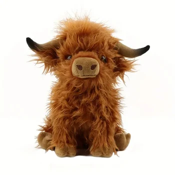 25cm Lifelike Fluffy Wild Yak Plush Toys Lovely Cattle Dolls Stuffed Soft Animal Toy Cute…