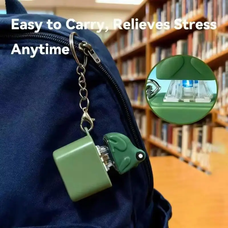 Rechargeable Squeeze Stress Relief Toy Cute Frog Keychain Pendant With Sound Portable Decompression Artifact Gift For Friends view 3