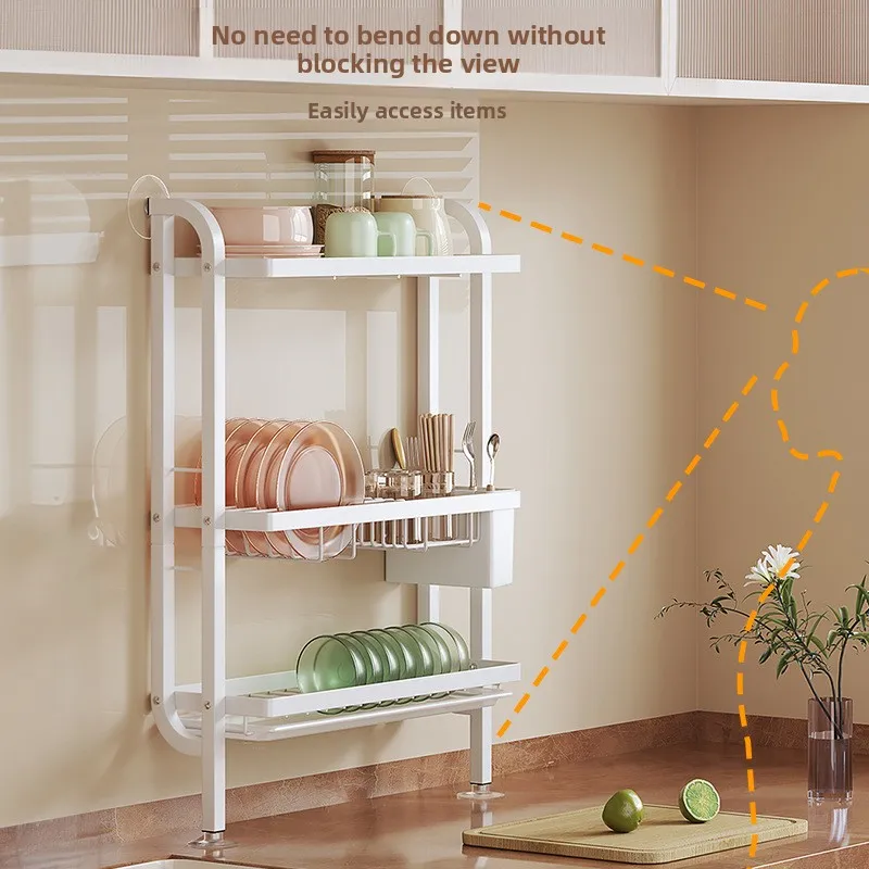 Bowl Rack Kitchen Rack Drain Tableware Storage Countertop Rack