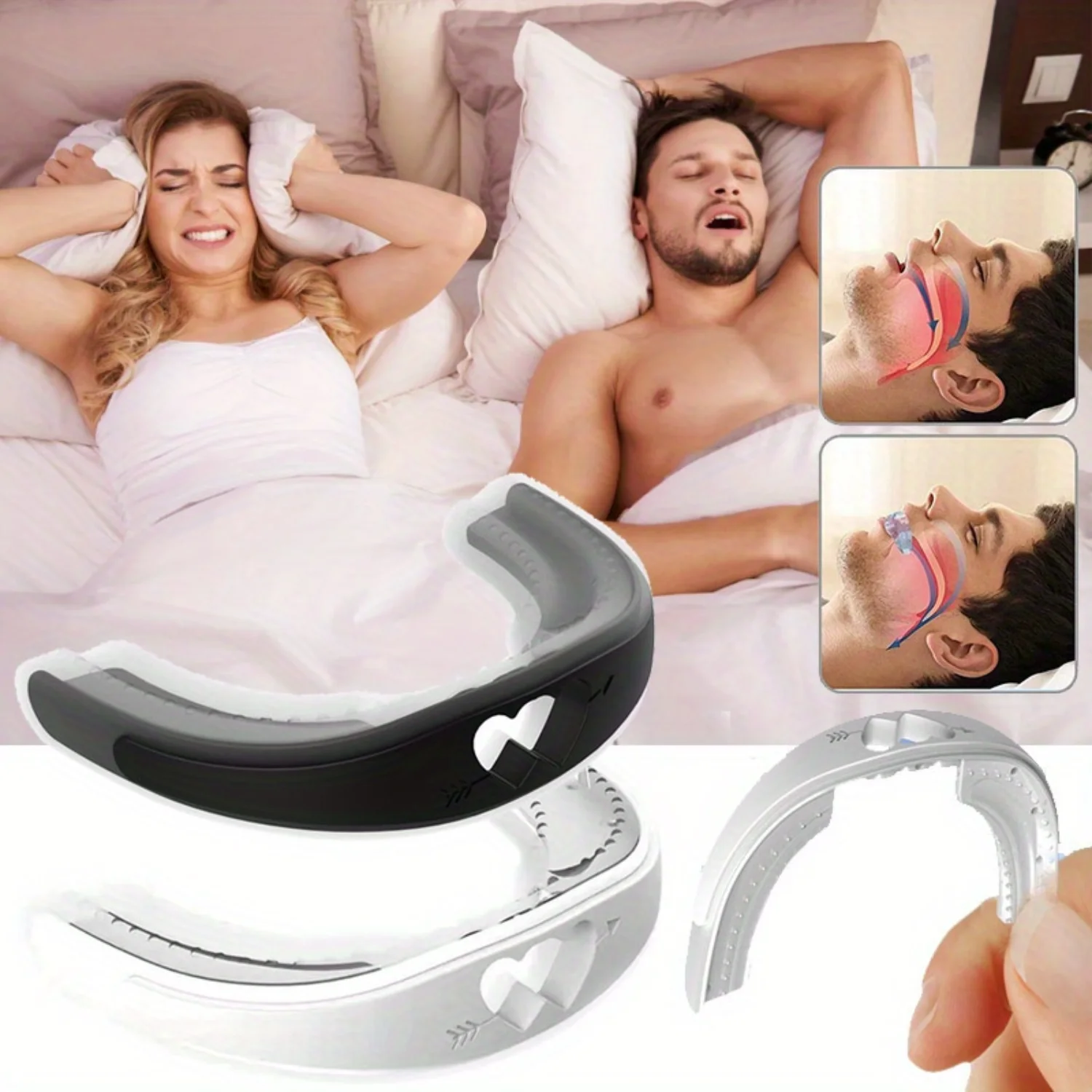 Comfortable Anti-Snoring Mouthpiece - Reusable Snore Reduction Guard, Perfect Valentine'S Day Gift