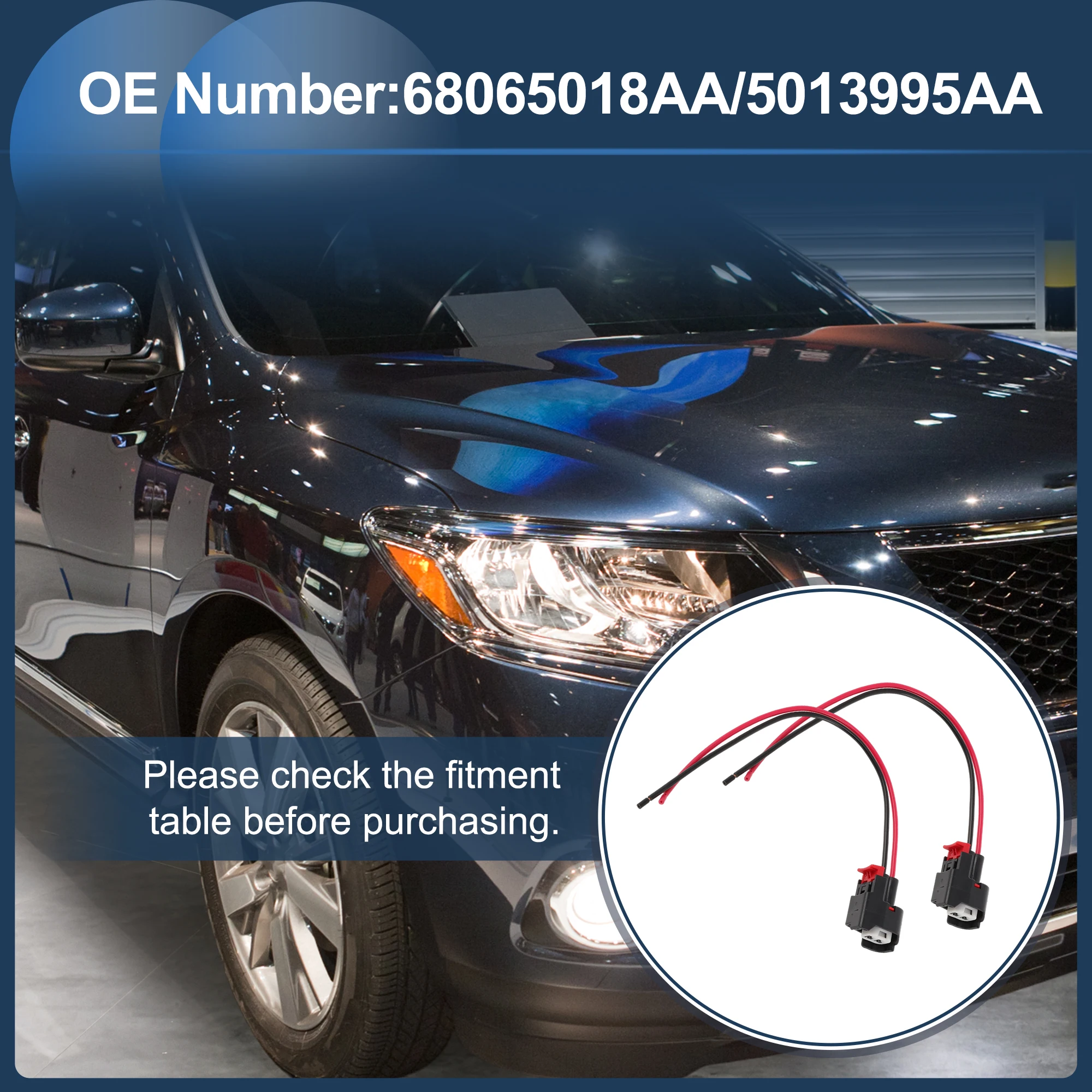 UXCELL No.68065018AA/5013995AA Headlight Cable Repair Kit for RAM 1500 2002-2018