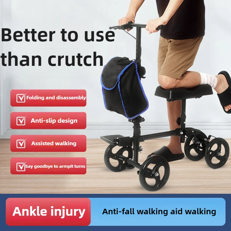 Carbon Steel Fracture Walker  Sit-Stand Rehabilitation Mobility Aid  Adjustable Single-Leg Walker  Heavy-Duty Walking Support