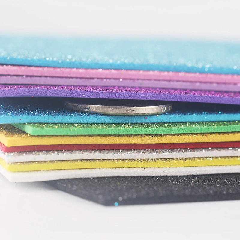 5 Sheets 30x20cm Glitter Sponge Paper 2mm Thick Foam Paper Kindergarten Handmade Scrapbooking Craft DIY Handcraft Accessories