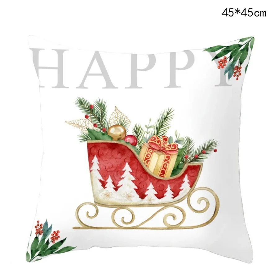 Christmas Themed Pillowcases Car Accessories Office Santa Claus Living Room Sofa Home Pillowcases