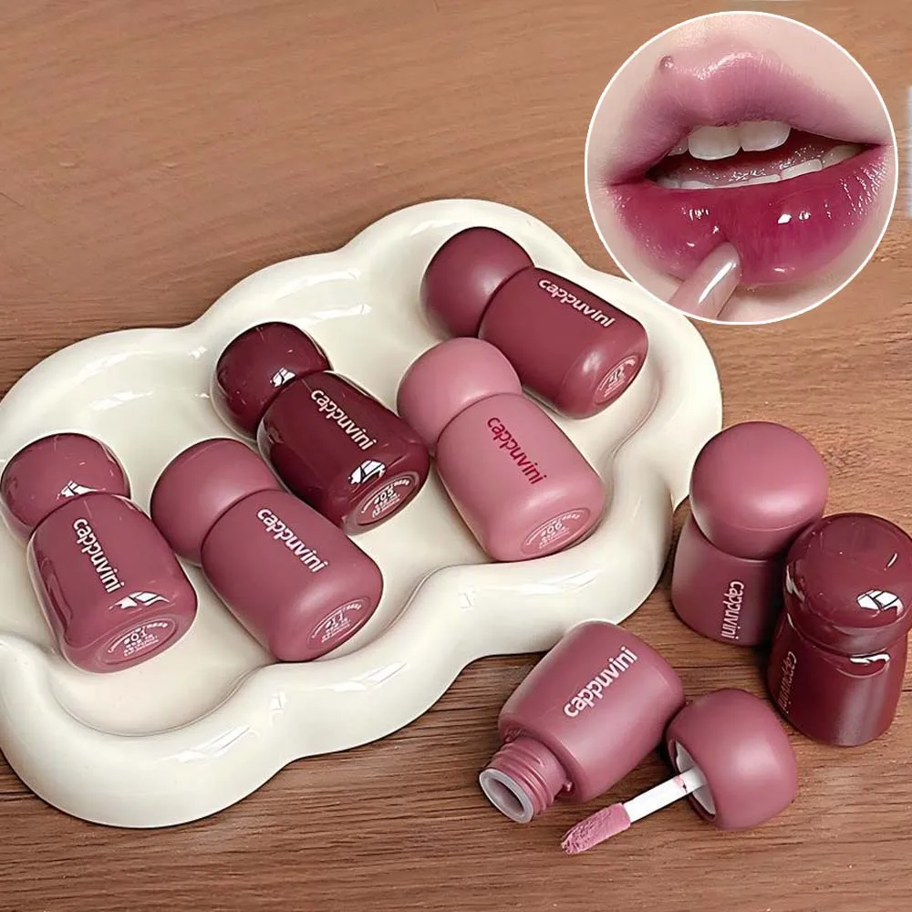 Cappuvini Water Light Lip Gloss Moisturizing Easy to Apply Silky Smooth Long-Lasting Lipstick for Smooth Lip Makeup
