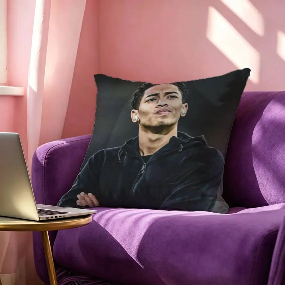 Football Star Jude Bellingham Pillow Case Square Double-Sided Sofa Cushion Cover Bedroom Bedside Pillow