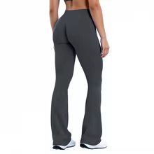 Legging Flared Seamless Tummy Control Scrunch Sportswear Pro - Shark Gray