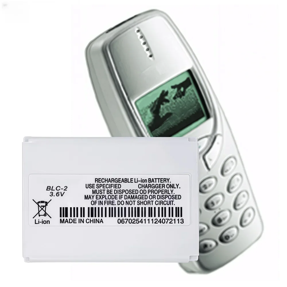3.6V 1000mAh,BLC-2 rechargeable battery suitable for Nokia3310/3330//3350/3530/6650/6800 mobile phone battery
