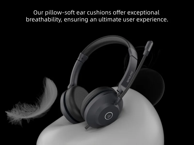 Nuroum HP21 USB A/Type-C Headset mit Mikrofon, Geräuschunterdrückung für Büro, Callcenter, Computer-Kopfhörer für PC, Laptop, Mac, Plug & Play, Stummschalttaste – Detail 6
