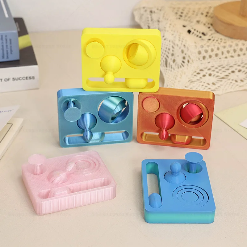 3D Printed 4 in1 Finger Fidget Toy Infinite Push Toy,Hand Spinner Fidget Cube Puzzle Toy, Multifunction Fidget Stress Relief Toy