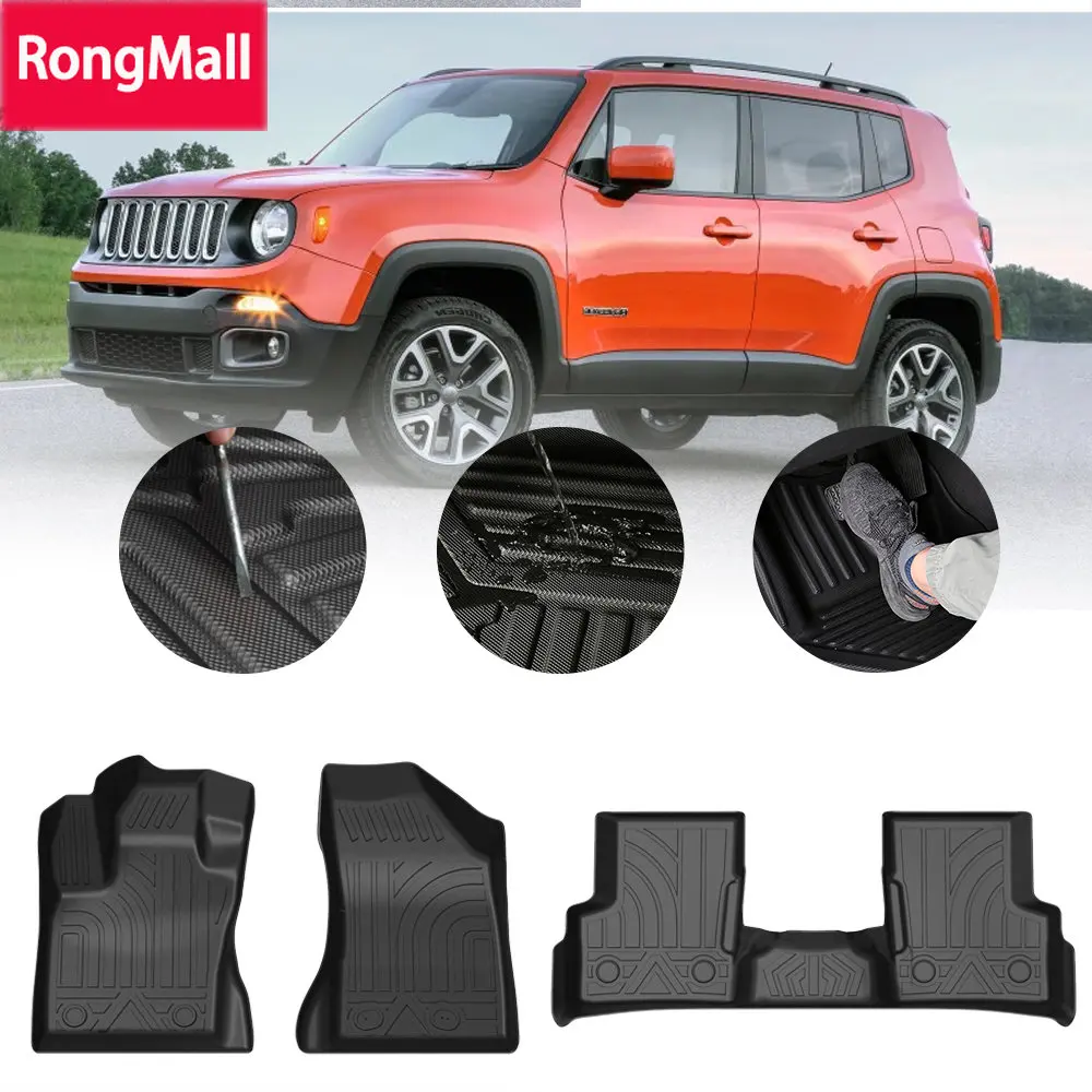 

Автомобильные коврики из ТПЭ для Jeep Renegade 2015, 2016, 2017-2020, водонепроницаемые защитные резиновые автомобильные коврики, подкладка, автомобильные аксессуары для интерьера