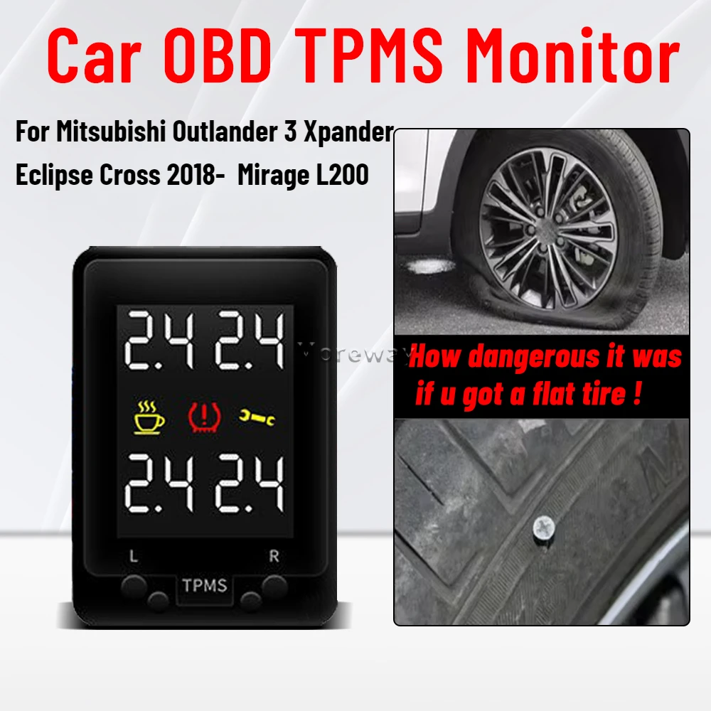 

Car OBD TPMS Indicator Tire Pressure Monitor Systems for Mitsubishi Outlander 3 Mirage L200 Xpander 2018 Eclipse Cross Interior