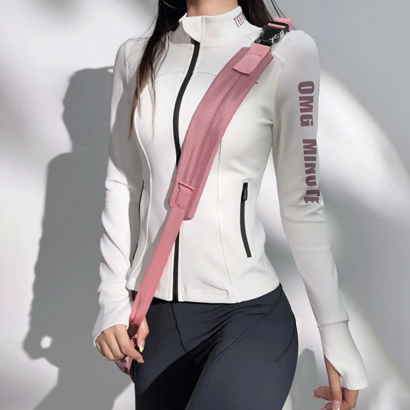 Bright Brave Arm Letter Sports Short Jacket for Women Spring Autumn Stand Collar Slim Fit Coats New White Running Cycling Jacket