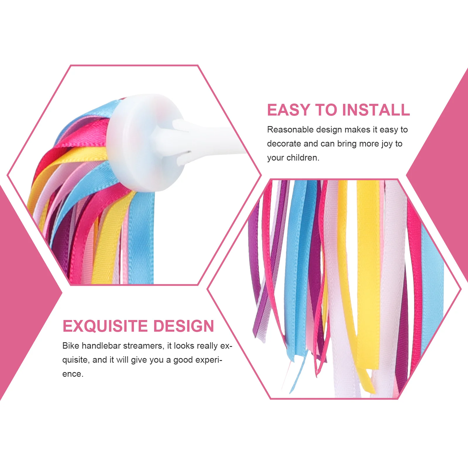 1Pair Safe Materials Bike Streamers Childrens Handlebar Ribbons Excellent Durability Practicality Gifts Bike Streamers