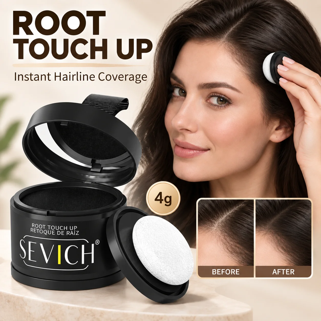 Sevich Hairline Powder 4g Hairline Shadow Powder Makeup Hair Concealer Natural Cover Unisex Haarausfall Produkt