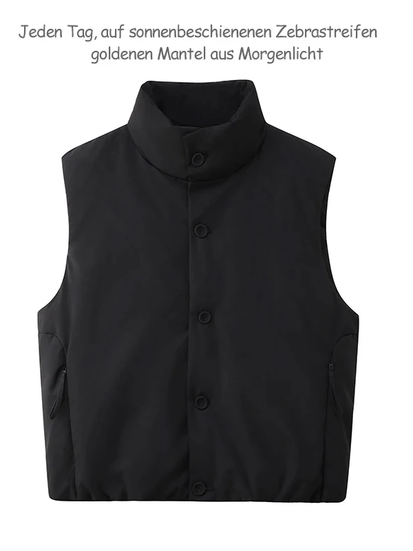 

Men's Stand Collar down Vest Faionable Versatile Winter Warm Outerwear Korean Sle Trendy Brand Polyester Fiber Casual