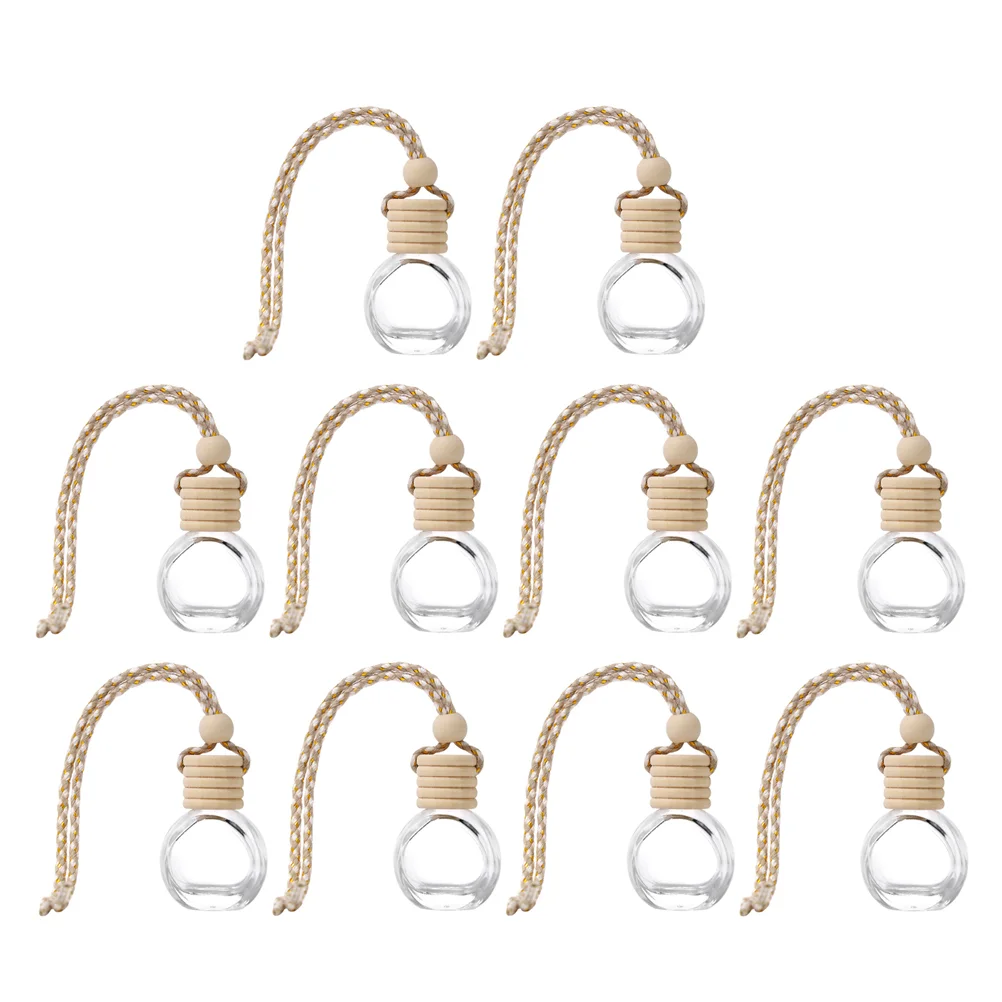 

10 Pcs Car Perfume Empty Pack Mini Hanging Wood Glass Air Freshener For