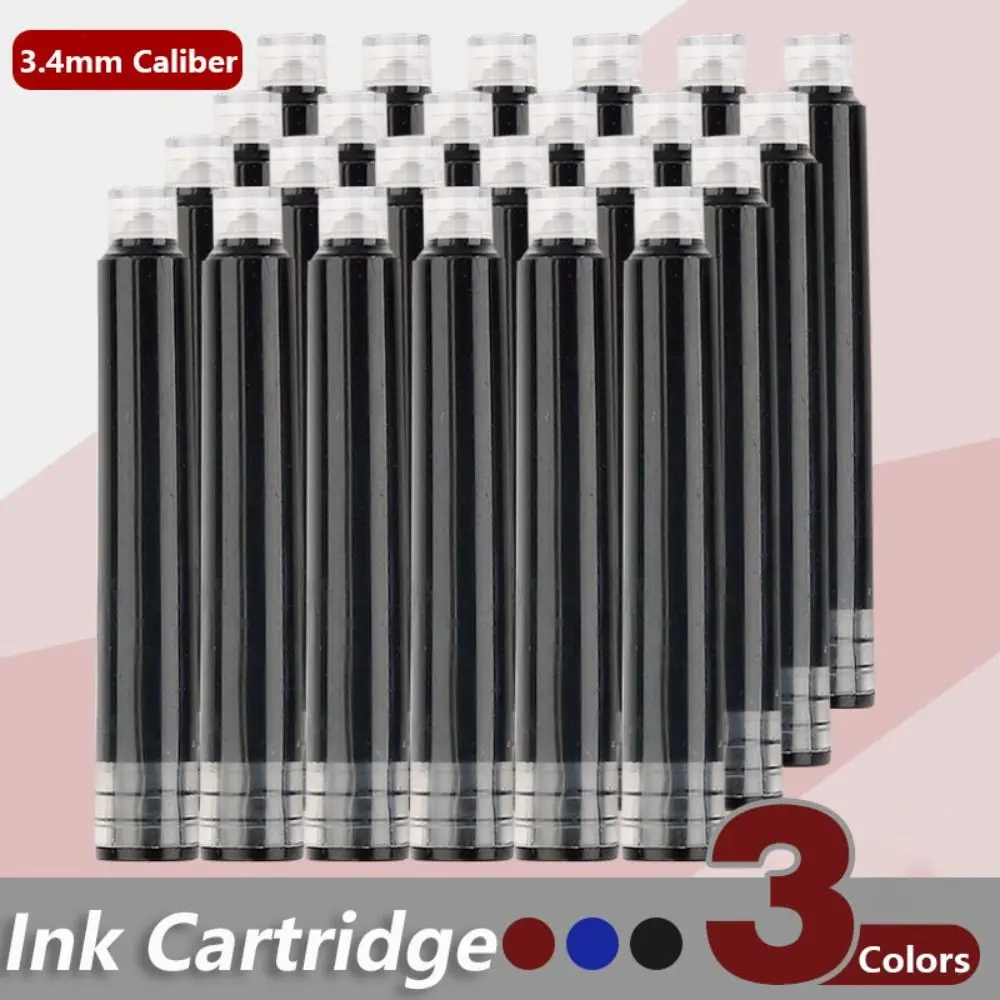 

10PCS/Set 3.4mm Caliber Ink Cartridge Blue/Red/Black Plastic Material Fountain Pen Refill Simple Design Pen Ink Students
