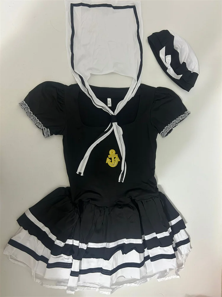 Adult Women Black Sexy Sailor Costumes Halloween Cosplay Party Stage Show Navy Clothing Outfit
