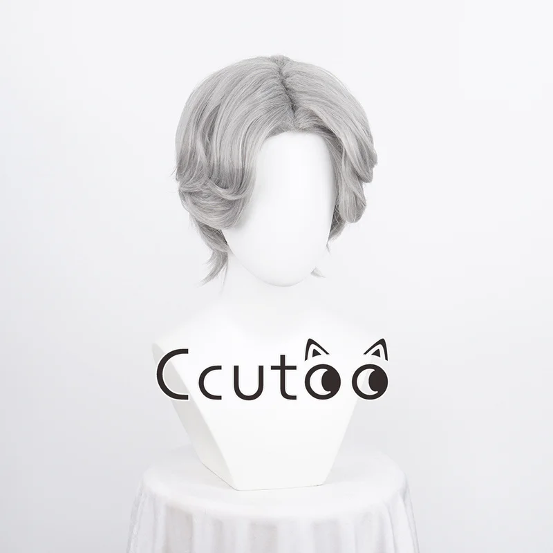 New Light and Night Carnival Cosplay Charlie Wig Short Silver Grey Heat Resistant Synthetic Halloween Party Cosplay Wigs