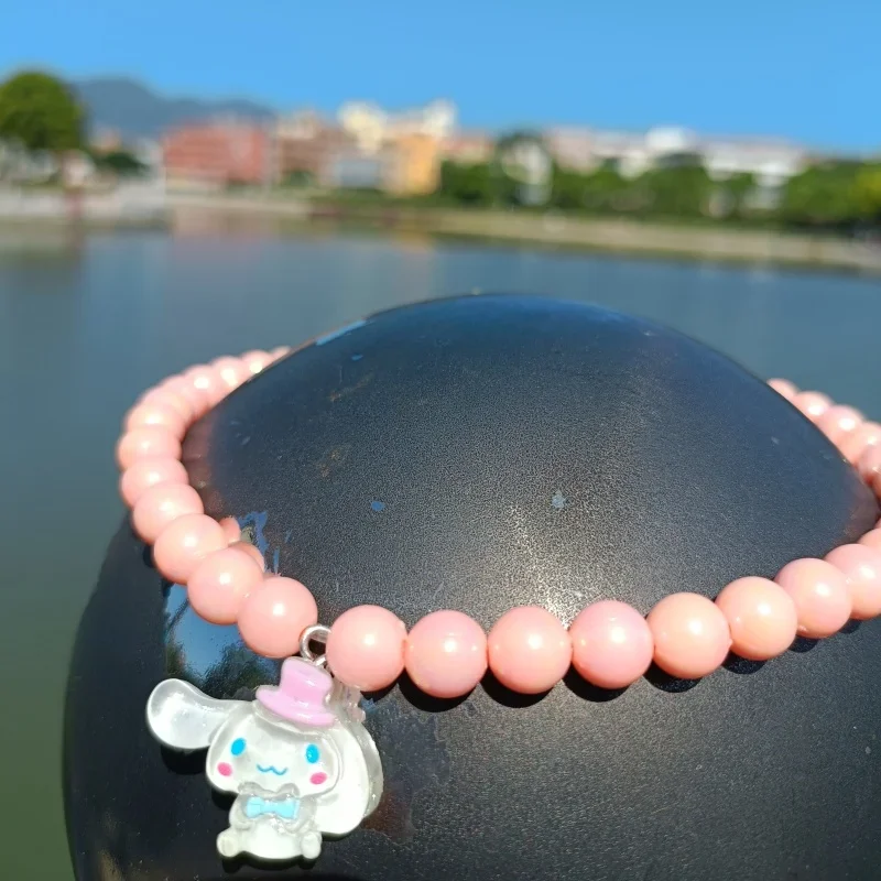 

Pink Pearl Necklace with Beads Bracelet for Children, Princess Theme Jewelry Set for Girls, Birthday Gift, Cartoon Character, Ku