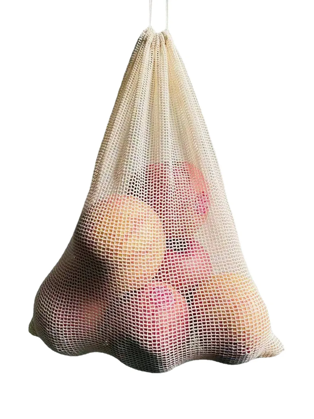 Mesh BagCotton Mesh Drawstring Bag 8x10 см 9x12 см 10x15 см Cotton Mesh Fruit and Vegetable StorageCotton Mesh Drawstring Bag