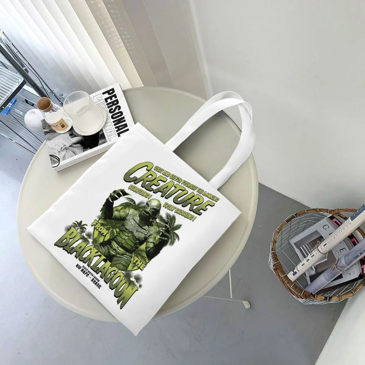 Сумки для покупок «Существо из черной лагуны», холщовая большая сумка, складная женская сумка через плечо, дорожная сумка