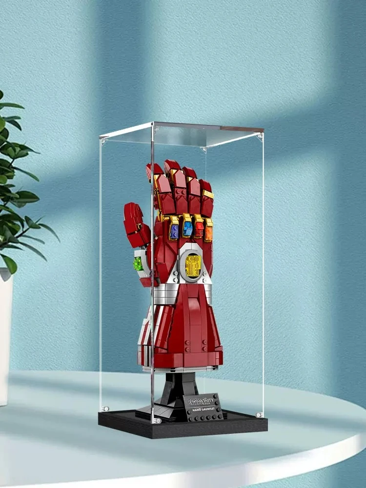 3MM thick Acrylic Display Case For Lego 76223 Nano Gauntlet, Clear Dust Proof Storage Box, Model Figure Display Box