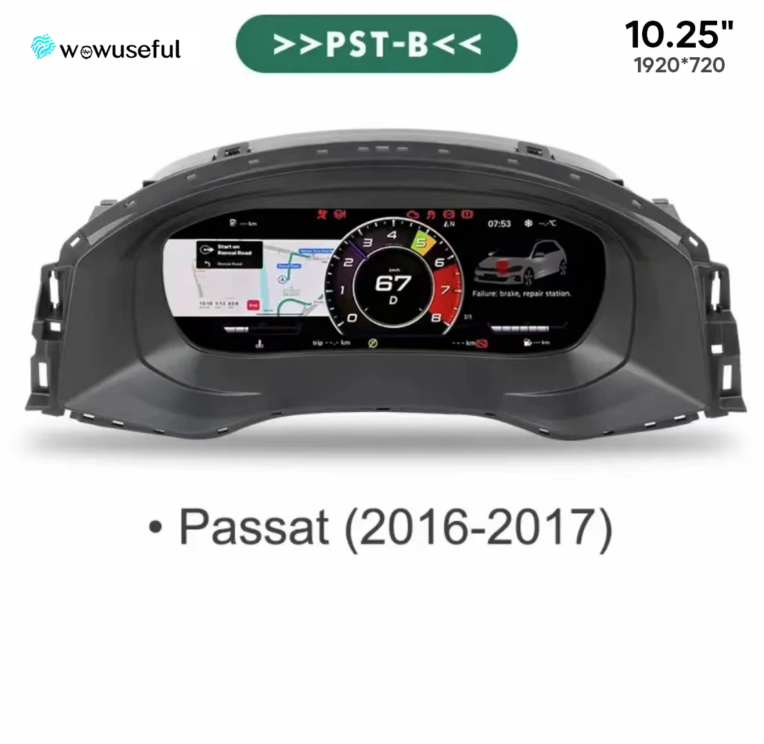 12.3 ''Lcd Digitale Dashboard Cluster Voor VW Scirocco Jetta Golf 6 7 MK7 Passat B8 B7 wijzigen Auto Radio instrumentenpaneel Cockpit