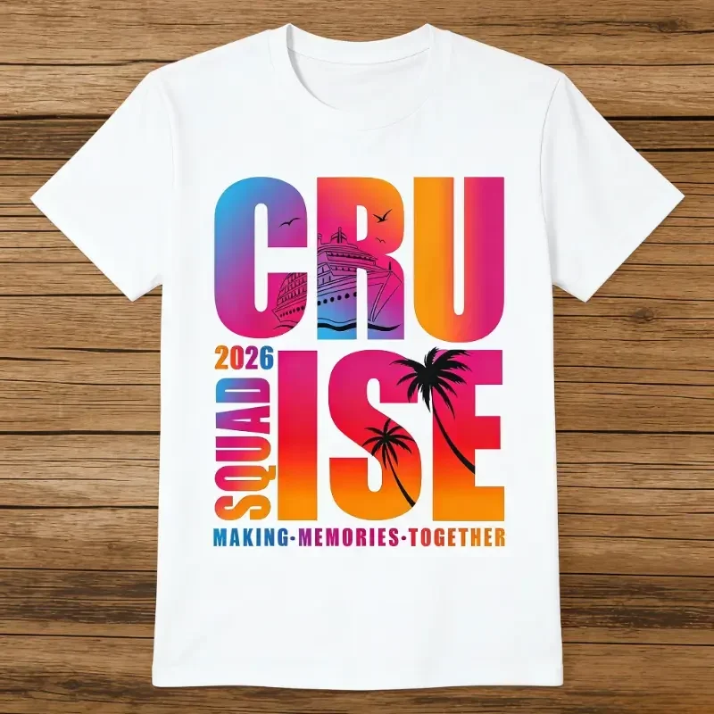 Unisex Cruise Squad 2026 Tie Dye Sunset Vacation Matching Family T-Shirt