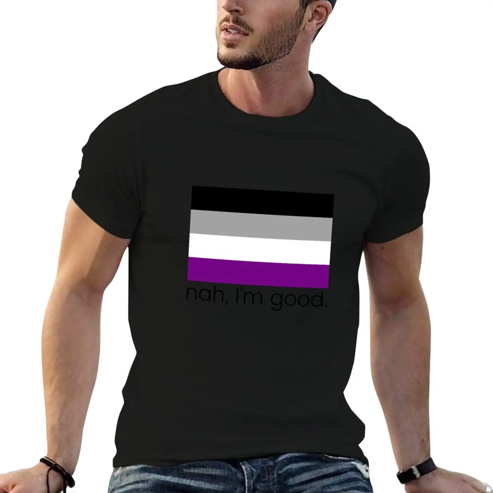 Nah, Im Good. Asexual Pride T-Shirt hippie clothes boys animal print anime tshirt oversized graphic tee oversized t shirt men