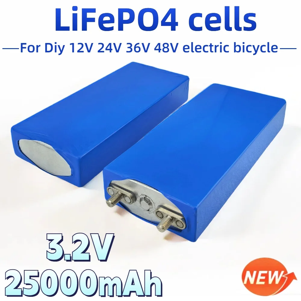 

3.2V 25Ah LiFePO4 battery cell 25000mAh Lithium iron phosphate deep cycles for Diy 12V 24V 36V 48V solar energy UPS power