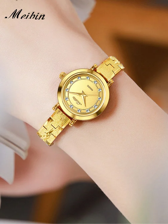 Elegant ladies' watch, same style personalized gold steel band temperament versatile women's watch, ladies quartz watch