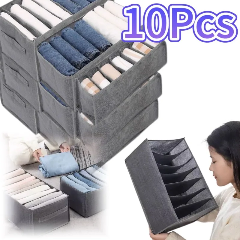Organizador para cajón, organizador de ropa, pantalones, Jeans, caja de almacenamiento, armario, cajón, organizador, ropa interior, calcetines, camiseta, armario de almacenamiento