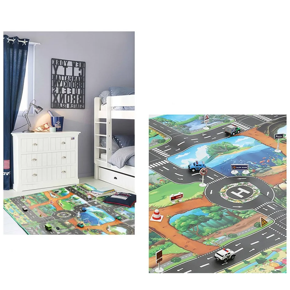Children\'s Zoo Dinosaur Traffic Car Map Boys Girls Educational Toys Baby Mats Cartoon Game Carpet Kids Toys Baby Play Mats
