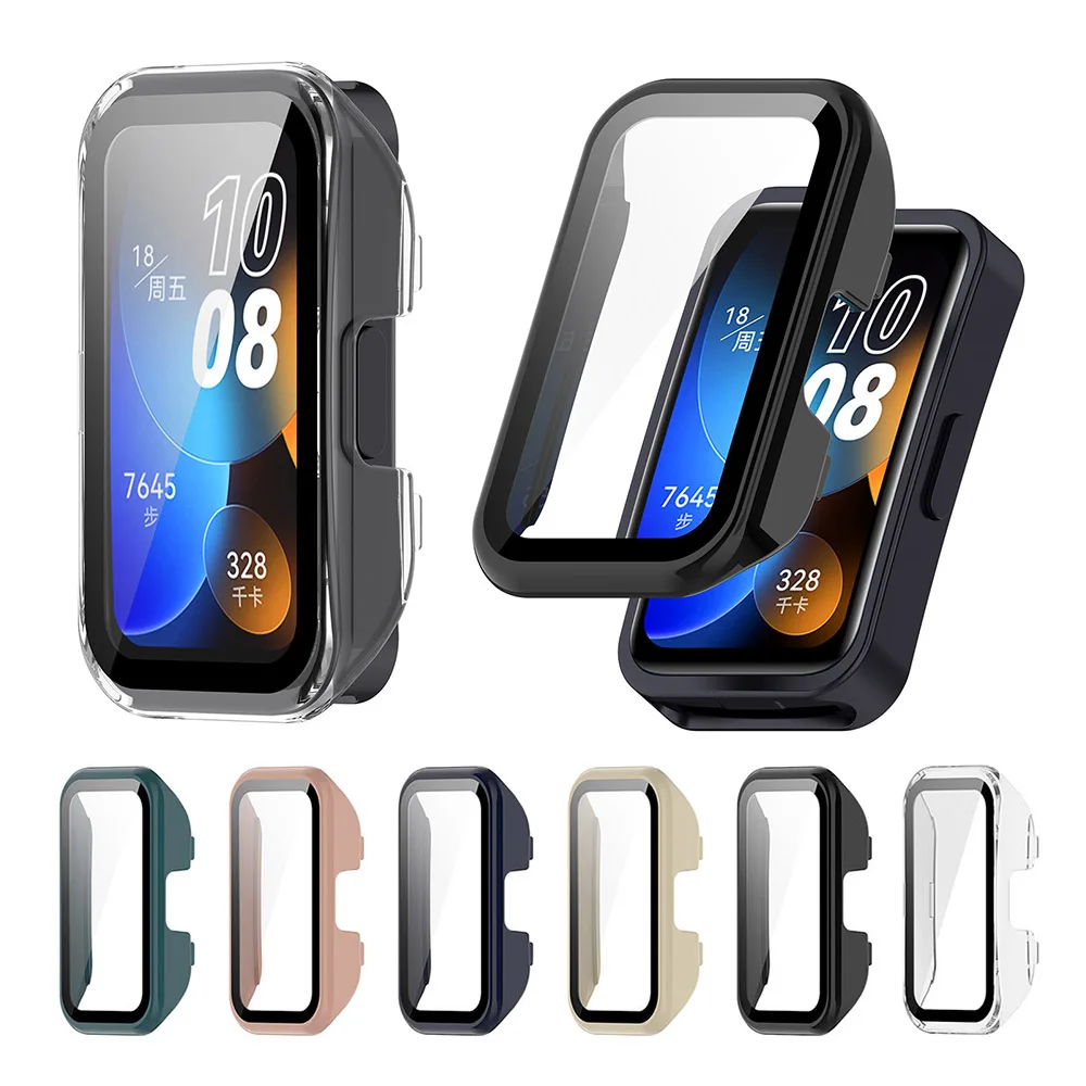 PC + szkło hartowane etui ochronne na Huawei Band 8 Full Screen Protector Shell Frame