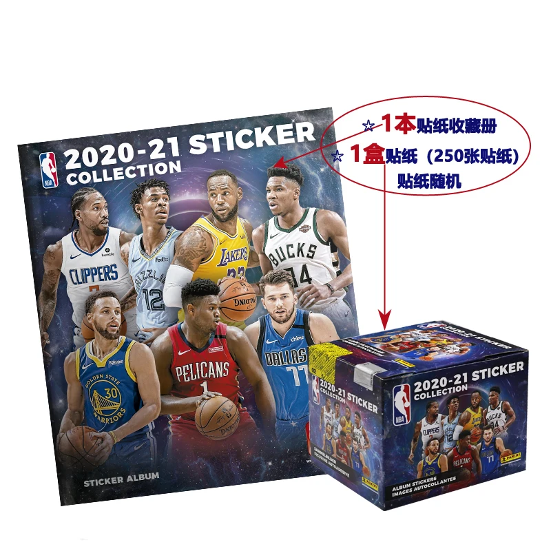 PANINI Official 2020-21 NBA Season Sticker Collection Sealed Box-50 Pcs Blind Box Mystery with Legendary Player Collectors Cards view 4